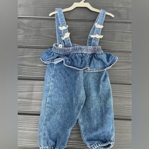 VINTAGE 90’s BABY GIRL 12 MO. DENIM OVERALLS